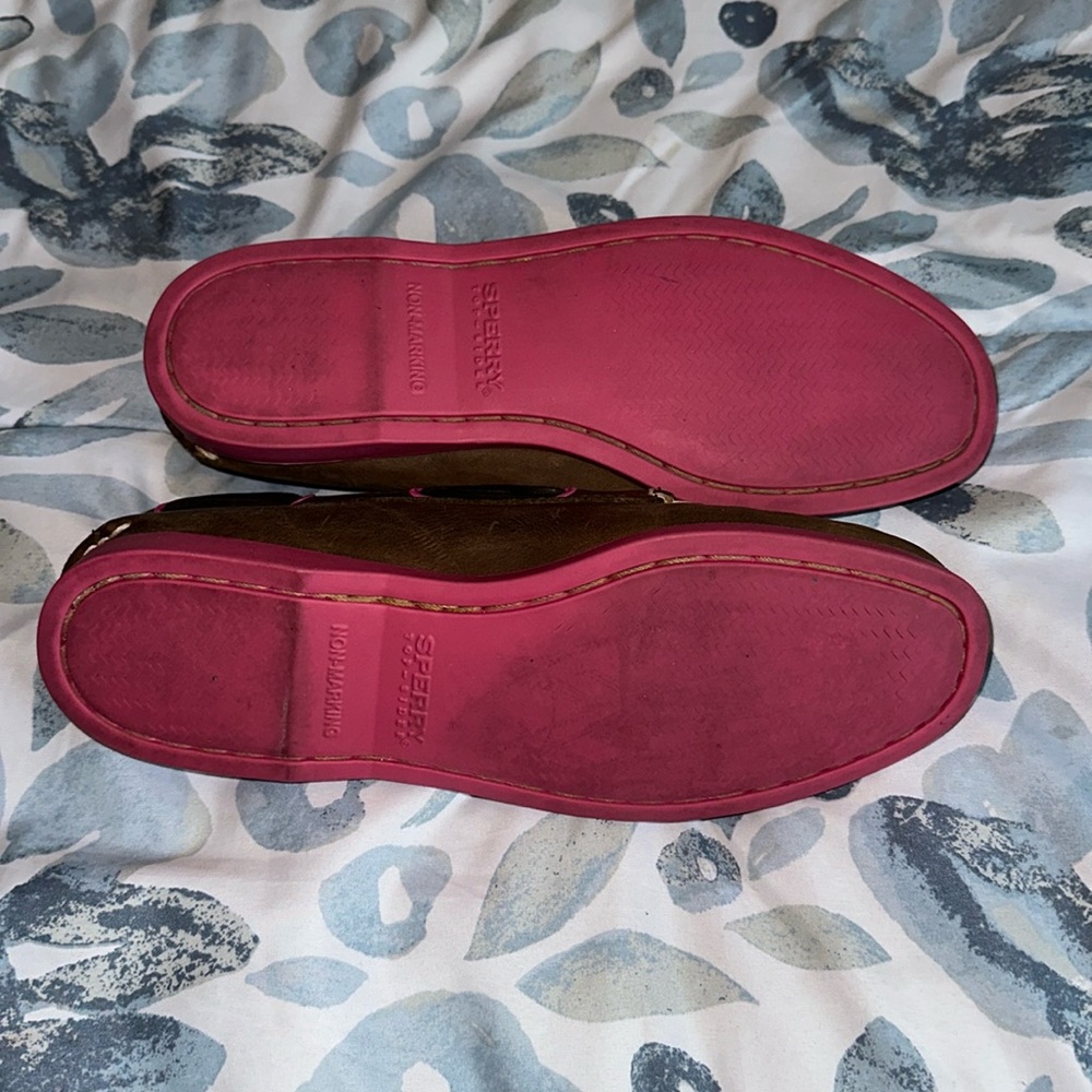 Brown Pink Leather Sperry Topsider Casual Women’s Loafers Size 7.5 Boat Shoes - Picture 4 of 6